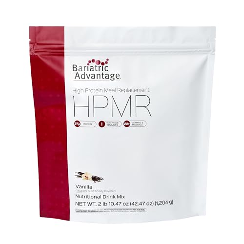 Bariatric Advantage High Protein Meal Replacement Drink Mix, Protein Powder Whey Isolate for Gastric Bypass and Sleeve Gastrectomy Patients, 27g Protein, Lactose Free - Vanilla - 28 Servings