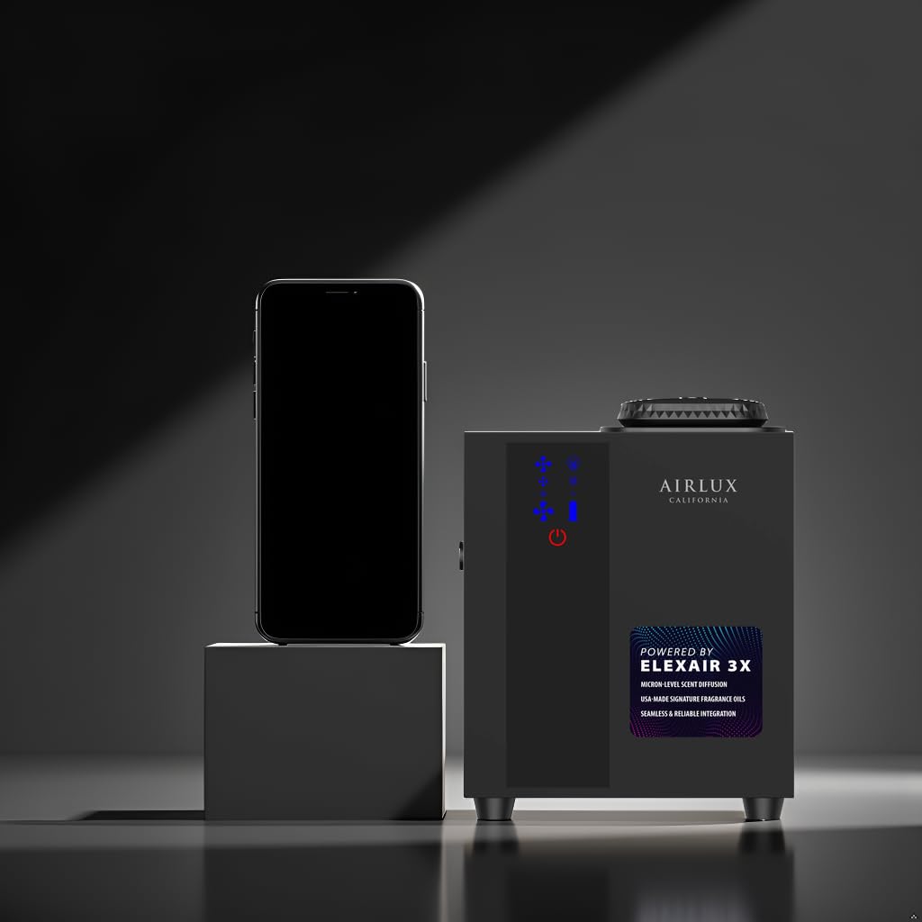 Airlux Uranus 500 – Machine à air parfumé intelligent pour maison, hôtel – Diffuseur de parfum avec air froid Elixair 3X Tech 200 ml, couvre jusqu'à 1800 m², diffuseur d'huile sans eau pour maison