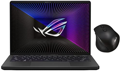 Image of ASUS ROG Zephyrus G14 (2022), 14 inch (35.56 cm) QHD+ 16:10 120Hz /3ms, AMD Ryzen 7 6800HS, 8GB Radeon RX 6700S, Gaming Laptop, GA402RJ-L8182WS MW203 Wireless Silent Mouse (Black)