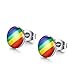 Produktbild Ellepigy Unisex Gay Pride Rainbow Streifen Farbe Ohrstecker Paar