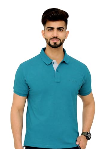 Image of 3BROS Men's Cotton Blend Half Sleeve Regular fit Comfortable Polo Neck T-Shirt (Pack of 1)