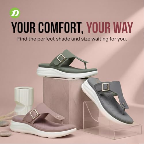 Image of DOCTOR EXTRA SOFT Women's Ultra Lightweight Slippers /Flip-Flops with Memory Foam Cushion | Stylish & Comfortable | Casual & Fashion| Diabetic & Orthopedic Synthetic Slip-on Sandals Ladies /Girls D-621