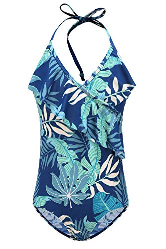 Image of Girls One Piece Swimsuits Hawaiian Ruffle Swimwear Beach Bathing Suit