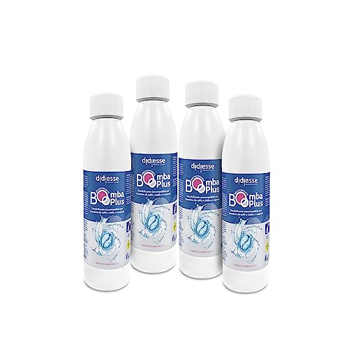 Didiesse - Decalcificante Macchina Caffè Espresso Cialde Didiesse Bomba Plus, Confezione 4 Bottiglie di Decalcificante Bomba Plus da 250ml – Trattamento anticalcare