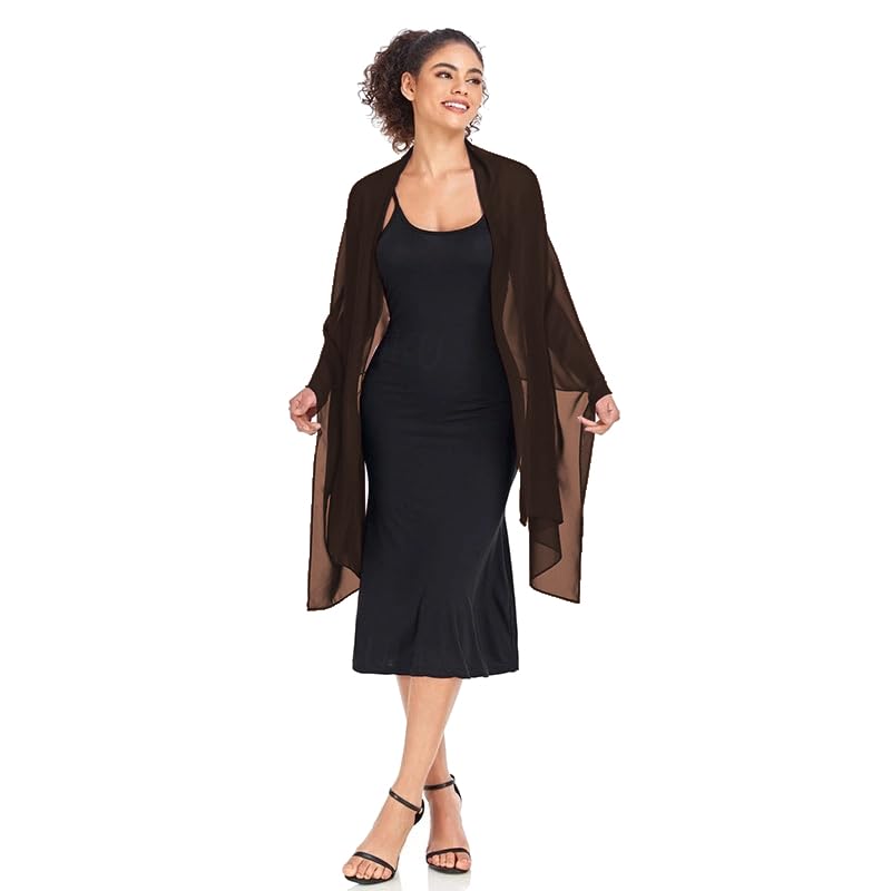 Van Der Rich ® - Estola de Gasa de Seda Bufanda Chal Ligero - Mujer