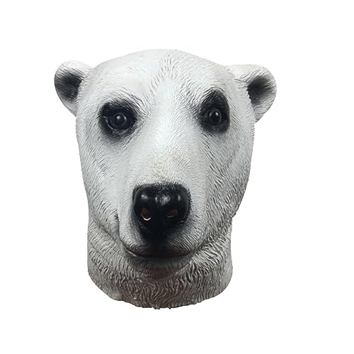 Masque intégral ours polaire en latex pour déguisement d'horreur Halloween