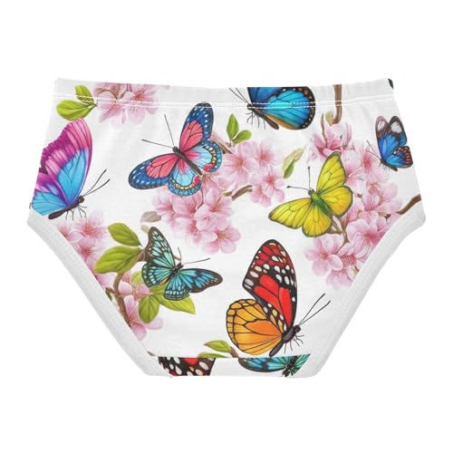 Vibrant Butterflies Cherry Tree Toddler Underwear Floral 2t Cotton Cute Panties Girl Designer Briefs Undies Kids2