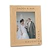 Personalized Picture Frame – “Father and Daughter” Design – First Fathers Day Gifts for New Dads – Daddy Gifts from Baby Daughter – Engraved Photo Frame (3 Sizes Available)