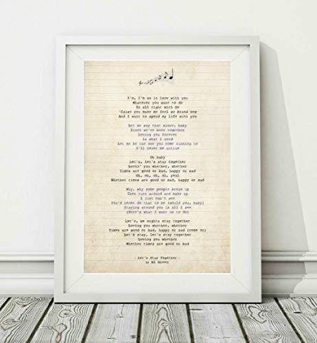Image of Didymus Co Al Green - Let's Stay Together (v.2) - Song Lyric Art Poster Print (UNFRAMED) - Sizes A4 A3 (A4)