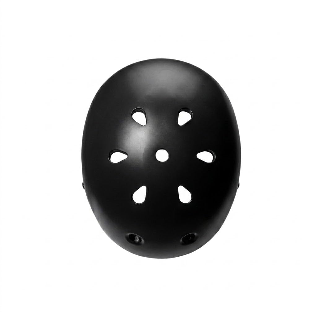 Kali Casque de Protection Maha 2.0 Tout Rond idéal pour Skateboard, vélo, BMX, Patins à roulettes et Trottinette avec Remplacement à Vie – Noir Mat S/M