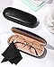 Frienda 3 Pieces Hard Glasses Case Reading Eyeglass Case Protective Sunglass Holder with Cleaning Cloth for Men Women Unisex(Blue, Brown, Black)