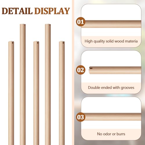 Image of Sintuff 8 Pcs Bird Perches for Cage Accessories, Wooden Perch Rods Replacement with Double Head Slots, 0.6 Inch Diameter Natural Wood Stand for Parrot Macaw Cockatoo Parakeet (15 Inches)