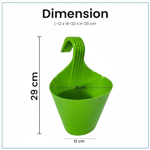 Image of Go Hooked Hanging Planters for Plants | Railing Flower pots (Set of 3)