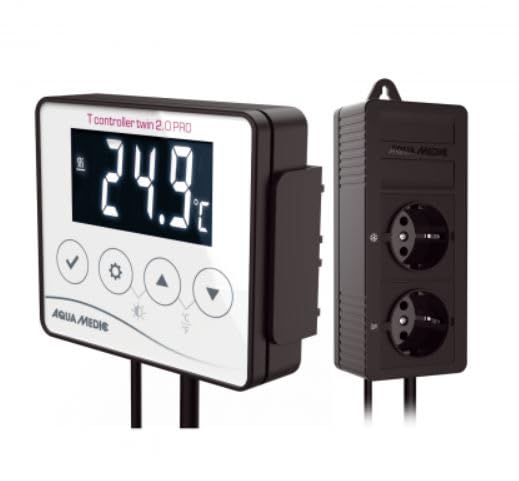 Aqua Medic T-Controller Twin 2.0 PRO, dispositivo digitale di misurazione e controllo della temperatura per il controllo simultaneo di unità di riscaldamento e raffreddamento
