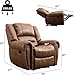 CANMOV Leather Recliner Chair, Classic and Traditional Manual Recliner Chair with Comfortable Arms and Back Single Sofa for Living Room, Nut Brown