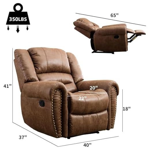 CANMOV Classic Leather Recliner Chair