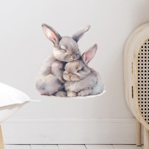 Vinilo Decorativo Conejos Durmiendo Pared 36x28 cm miniatura 1