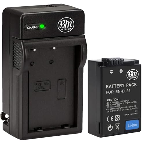 BM Premium High Capacity EN-EL25 Battery and Battery Charger for Nikon Z30 Z50 Z 50 Z50 II Z fc Digital Cameras