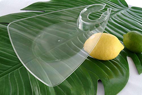 Clear Cocktail Buffet Plates with Beverage Holder 10 Pack Party Plates with Wine Stem Holder - Thumbnail 2