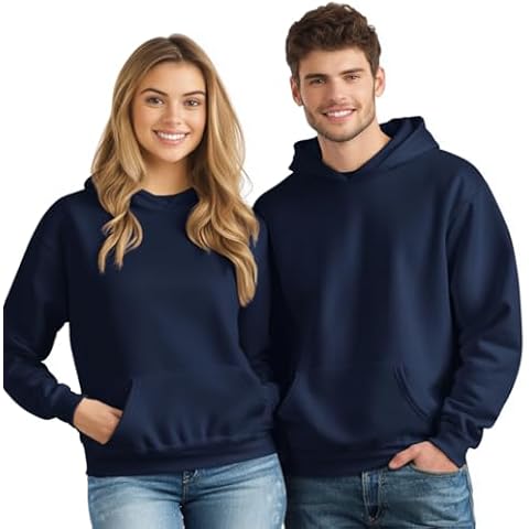 TeenFighter Ultra-Cozy Fleece-Lined Hooded Sweatshirt - Long Sleeve Casual Pullover Fall & Winter Hoodie Tops Blue Cover