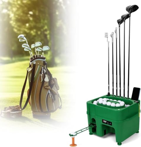 Ruiseawing Automatic Golfs Ball Dispenser Machine, Electric Induction Golfs Ball Tee up Machine with 6 Holes Club Holder, Golf Ball Teeing Device for Various Venues, for Driving Range and Practice