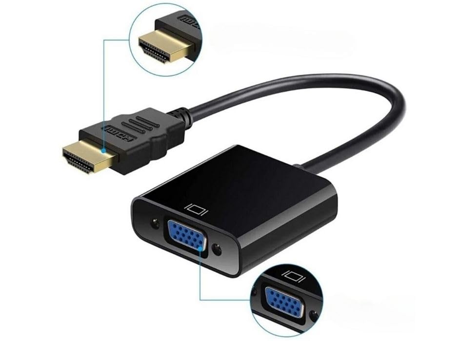 UNİCHROME Tablet Projeksiyon Notebook Uyumlu Hdmi To Vga Kablo Siyah
