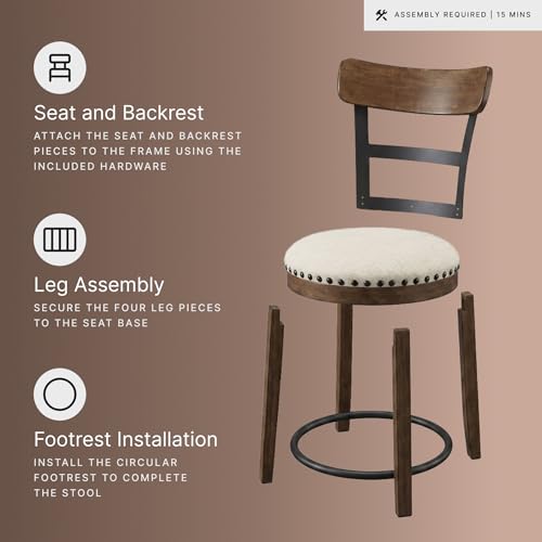 Signature Design by Ashley Valebeck Counter Height Bar Stool, Brown - image 6