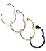 FIBO StEEL 4 Pcs 16G Stainless Steel Septum Piercing Nose Rings Hoop Ear Piercing,8-12MM