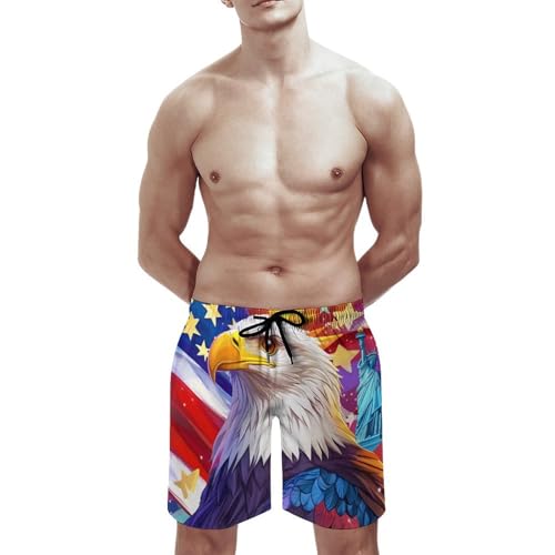New York City Ea-gles Men's Swim Trunks Quick Dry Board Shorts Hawaiian Beach Shorts With Pocket3
