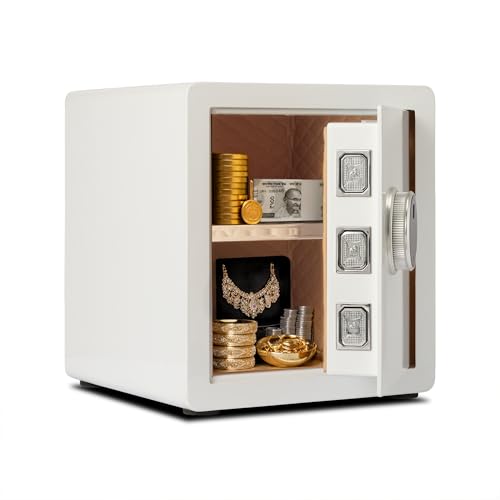Image of BonKaso 51L Smart Security Safe | Fingerprint PIN Key Access | Adjustable Shelves | Heavy-Duty Metal | Built-in Alarm | Large Capacity Home Office Safe