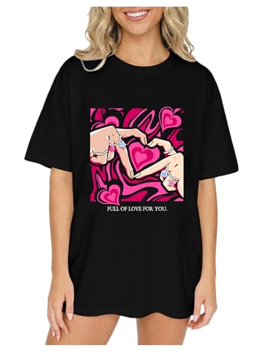Image of RoseSeek Girl's Graphic Tees Short Sleeve Crewneck T Shirts Casual Summer Tops Cute Preppy Clothes