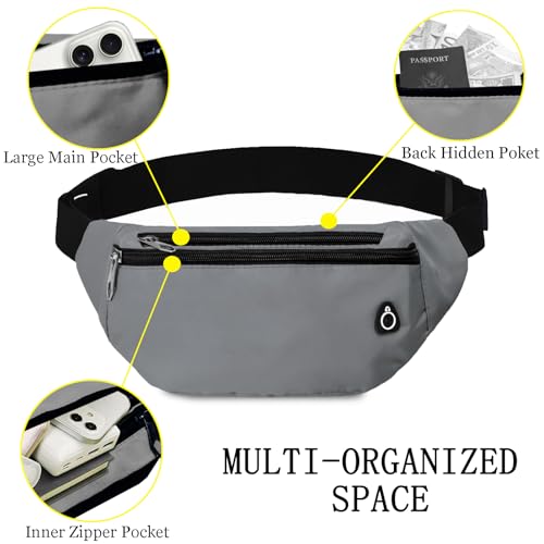 Image of Fanny Pack for Women Men,Crossbody Fanny Pack Water Resistant Sports Waist Bag Pack, Belt Bag for Travel Hiking Running
