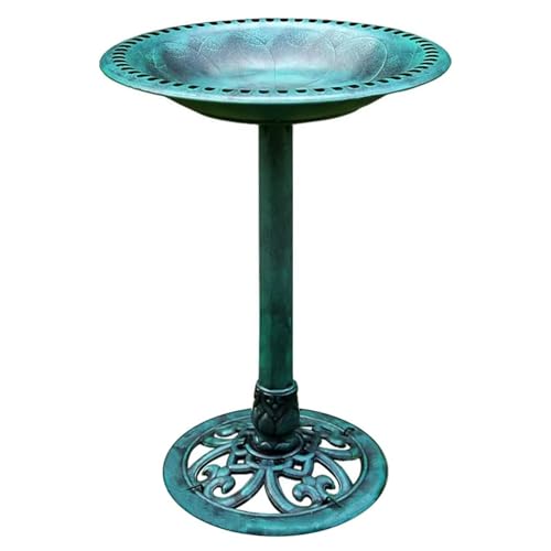 Cozioz Backyard Expressions Outdoor Garden Bird Bath - 60 CM, Bronze Polyresin, Weather Resistant Green