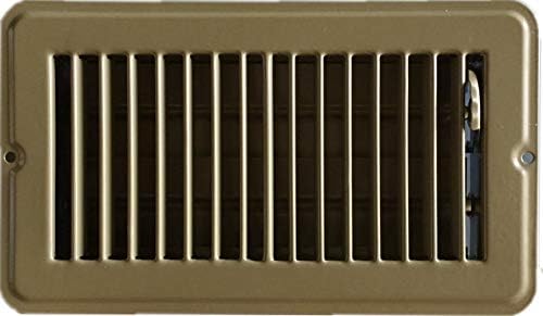 RV and Home Brown Stamped Steel Floor Diffuser/Register with Damper 8" X 4" (Duct Opening Size) Outside Dimension 9.6"x 5.6"