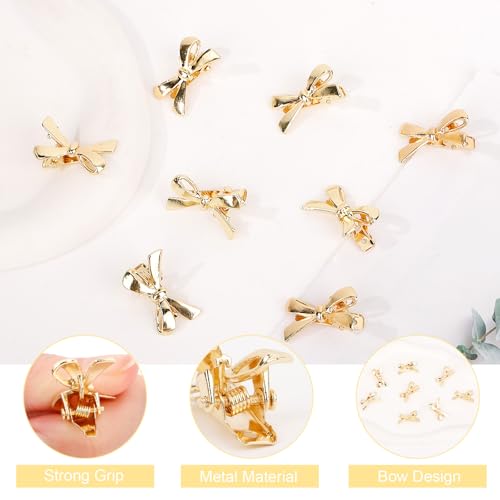 Pinzas pequeñas metálicas doradas para cabello 8 unidades miniatura 4