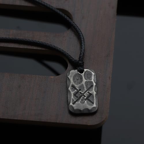 Image of Ankiyabe Stainless Steel Norse Viking Rune Pendant with Adjustable Braided Rope Good Luck /Love /Strenght /Health Viking Symbol Necklace for Men Women
