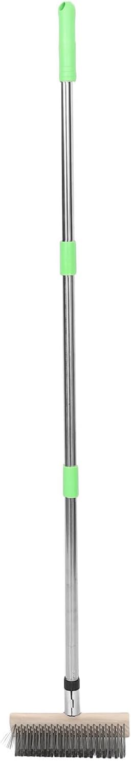 FRCOLOR Stainless Steel Stove Brush with Heat Resistant Bristles for Chimney and Wood Stove Cleaning, 49.2 Inch Long Handle Fireplace Hearth Brush Suitable for Homes and Commercial