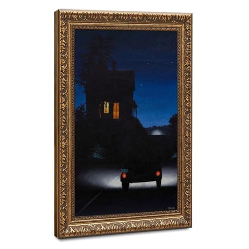 Impression sur toile scène de nuit vintage Charles Goeller 50x75 cm cadre bois pour bureau