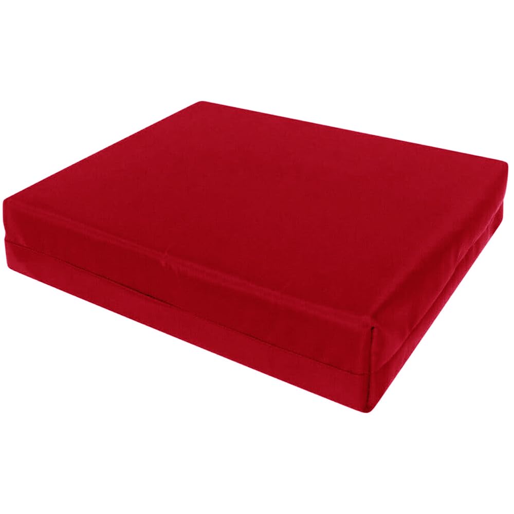 Brillars 8cm Water-Resistant Garden Chair Seat Pads - Dining Thick Cushions for Indoor & Outdoor Use | Patio Seat Pads Durability (Red, 50 x 56cm/20" x 22")