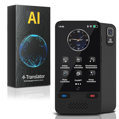 Dispositivo tradutor de idiomas sem necessidade de WiFi, tradutor de idioma bidirecional em tempo real 138 idiomas suportados, online/offline/AI/tradução de voz/fotos, tradutor instantâneo para
