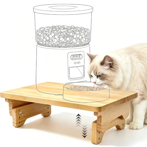 SZEE Adjustable Cat Bowl Stand, Elevated Cat Food Stand, 3-Height Setting