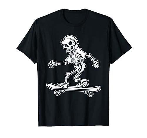 Skateboard Esqueleto - Skateboarding Patineta Skater Camiseta
