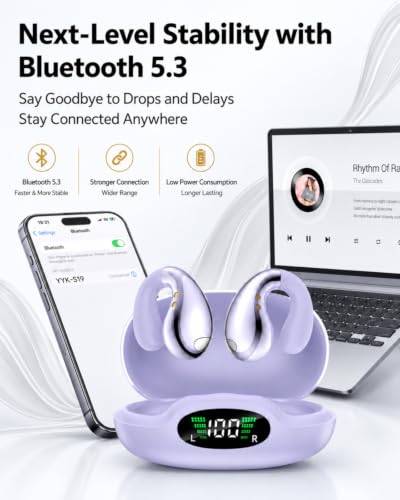 Ultra Open Ear Earbuds, Clip On Wireless Headphones with Open Ear Comfort - image 7