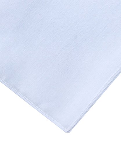 Plain White Cotton Handkerchiefs Women Solid Wedding Hankies -Square 28cm