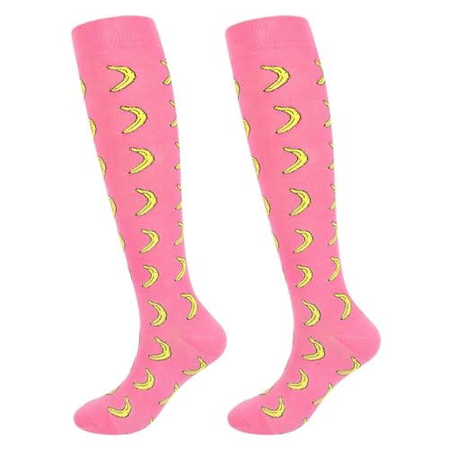 Compression Socks for Women Fruit Knee High Stockings for Running Sports Travel Long Flights2