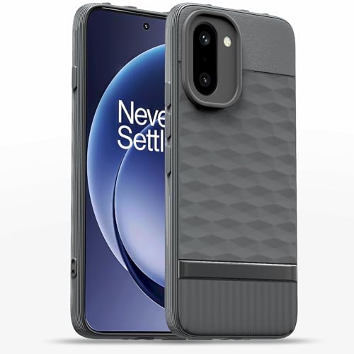 Image of Pikkme Back Cover for OnePlus 15R 5G Camera Protection 3D Hexa Cube Design Silicone Protective Bumper Case (Grey)