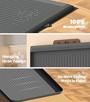 Dog Food Mat 36"x24", Waterproof Dog Bowl Mat, Grey — image 4