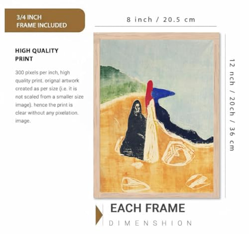 Image of BLINKART Henri Matis Aesthetic Art Walls With Frame | Natural Wood Texture | Living Room Bedroom Office Wall Decoration | Poster Home Decor Frames Wall Bedroom | 12x8 Inches (D374)