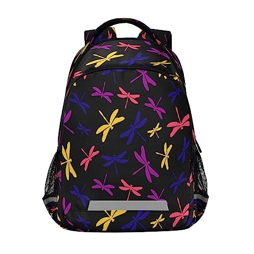 Sac à dos camping voyage et école enfants | Sac à dos pour étudiants libellule colorée