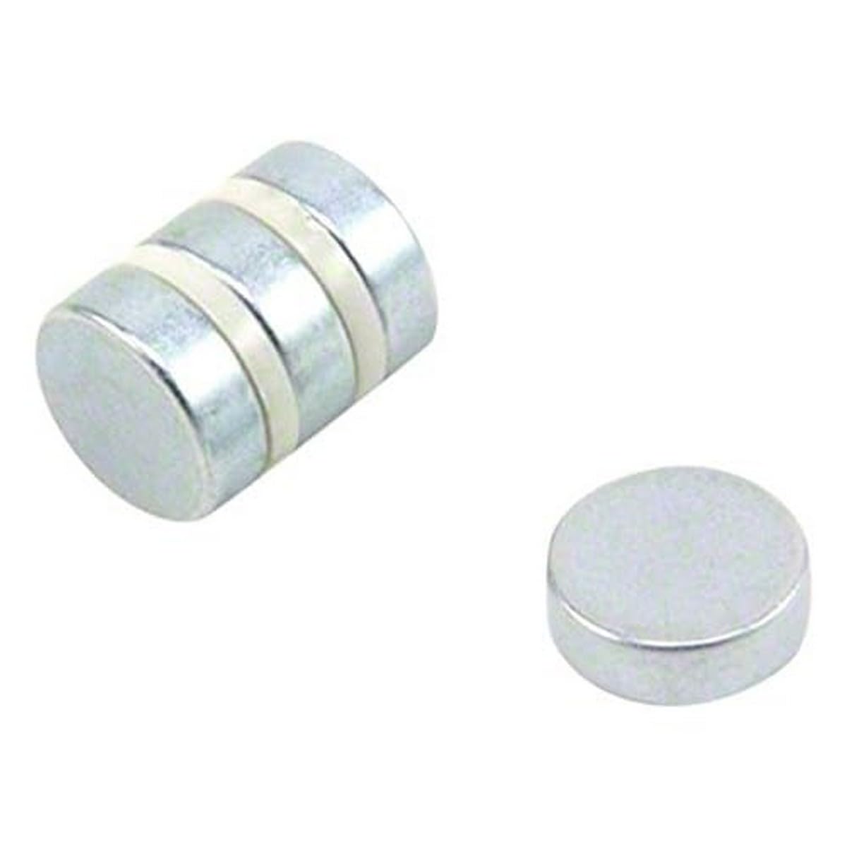 Zinc Plated N42 Neodymium Magnet For ArtsCraftsModel MakingHobbies15mm Dia X 5mm Thick5.4Kg PullPack Of 4 from B&Q